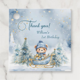 Beer Kerst Eerste Verjaardag Winter Bedankjes Labels