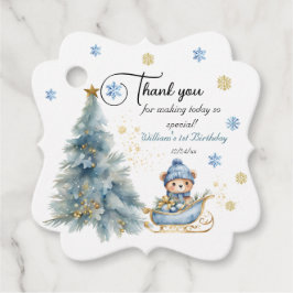 Beer Kerst Eerste Verjaardag Winter Bedankjes Labels