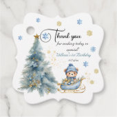 Beer Kerst Eerste Verjaardag Winter Bedankjes Labels (Voorkant)