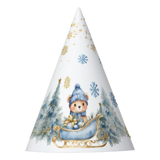 Beer Kerst Eerste Verjaardag Winter Feesthoedjes (Voorkant)