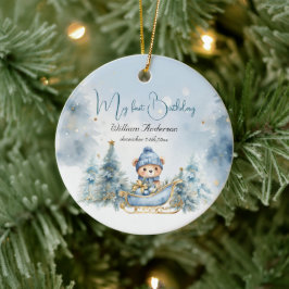 Beer Kerst Eerste Verjaardag Winter Keramisch Ornament