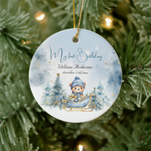 Beer Kerst Eerste Verjaardag Winter Keramisch Ornament