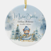 Beer Kerst Eerste Verjaardag Winter Keramisch Ornament (Voorkant)