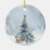 Beer Kerst Eerste Verjaardag Winter Keramisch Ornament (Achterkant)