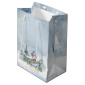 Beer Kerst Eerste Verjaardag Winter Medium Cadeauzakje (Voorkant Gekanteld)