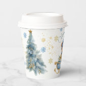 Beer Kerst Eerste Verjaardag Winter Papieren Bekers (Voorkant)