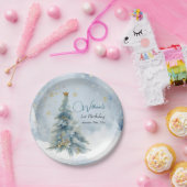 Beer Kerst Eerste Verjaardag Winter Papieren Bordje (Feest)