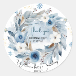 Beer Kerst Eerste Verjaardag Winter Ronde Sticker