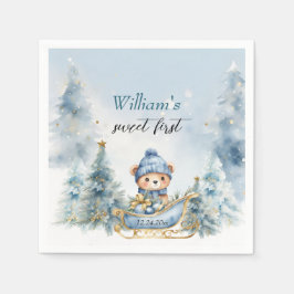 Beer Kerst Eerste Verjaardag Winter Servet