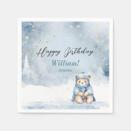 Beer Kerst Eerste Verjaardag Winter Servet