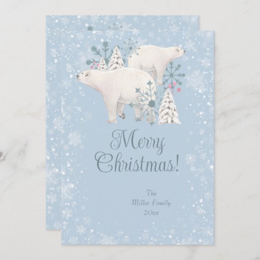 Beer kerst feestdagenkaart (Voorkant / Achterkant)