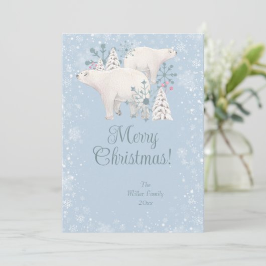 Beer kerst feestdagenkaart (Staand voorkant)