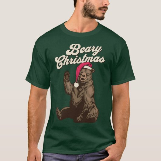 Beer Kerst, Grizzly Beer T-shirt (Voorkant)