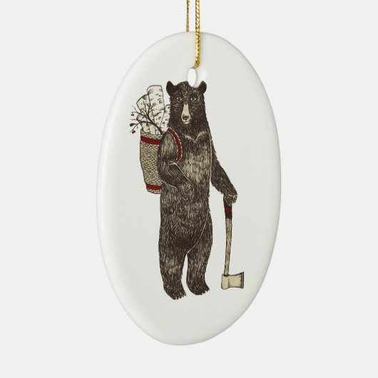 Beer kerst land keramisch ornament (Rechts)