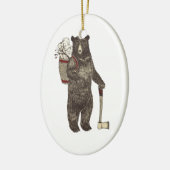 Beer kerst land keramisch ornament (Links)