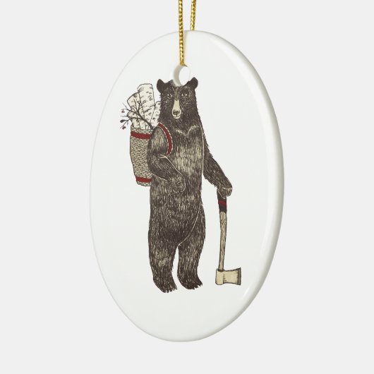 Beer kerst land keramisch ornament (Links)