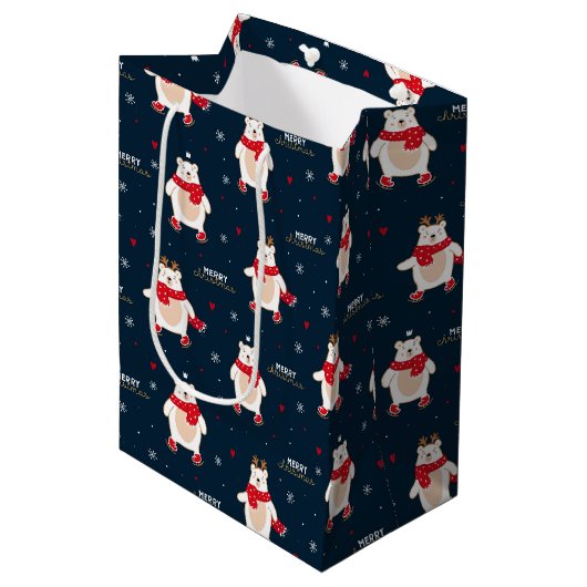 Beer kerst medium cadeauzakje (Voorkant Gekanteld)