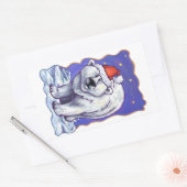 Beer kerst rechthoekige sticker (Envelop)