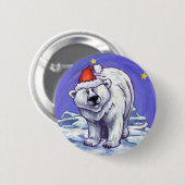 Beer kerst ronde button 5,7 cm (Voorkant /achterkant)