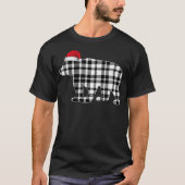 Beer Kerst Shirt zwart-wit Buffalo Plaid (Voorkant)