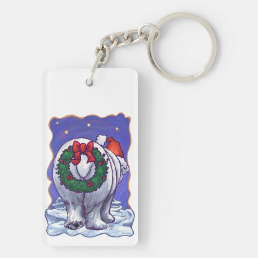 Beer kerst sleutelhanger (achterkant)