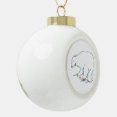 Beer kerstbal keramische bal ornament (Links)