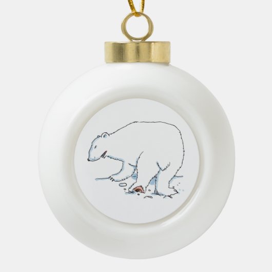 Beer kerstbal keramische bal ornament (Voorkant)