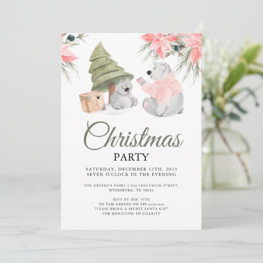 Beer kerstfeest kaart (Staand voorkant)