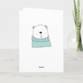 Beer kerstkaart, stijl Cartoon Feestdagen Kaart (Achterkant)