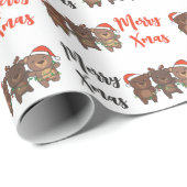 Beer kerstkerstdieren klinkende Beren Wrappi Cadeaupapier (Rol Hoek)