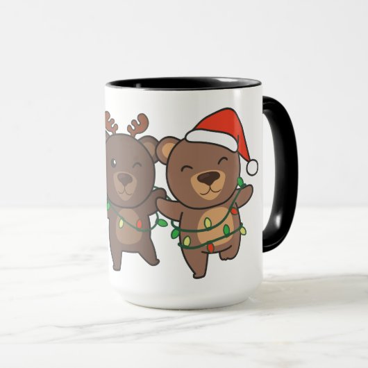 Beer kerstkerstdieren Mok Beren (Voorkant rechts)