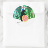 Beer kerstkoekje gepersonaliseerd naar van ronde sticker (Tas)