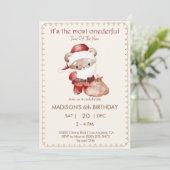 Beer Kerstman Kerstdag Kaart (Staand voorkant)