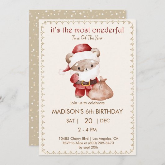 Beer Kerstman Kerstdag Kaart (Voorkant / Achterkant)