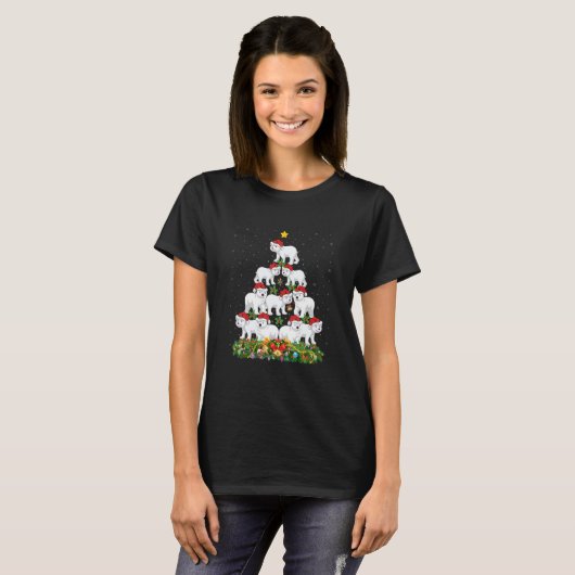 Beer Kerstmis Beer Dierenvriend Santa Polar T-shirt (Voorkant volledig)