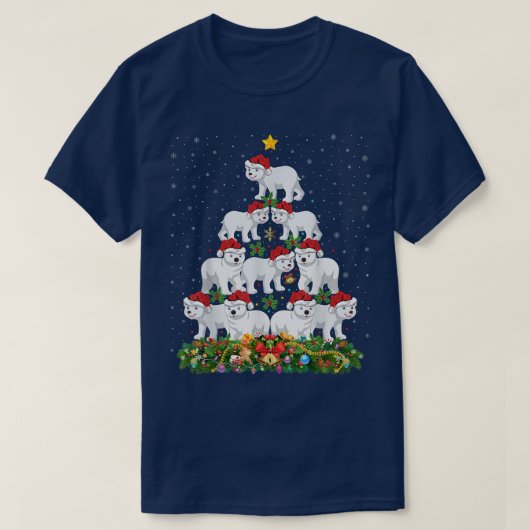 Beer Kerstmis Beer Dierenvriend Santa Polar T-shirt (Design voorkant)