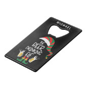 Beer Kerstmis Elf Funny Typografie Gepersonaliseer Creditkaart Flessenopener (Voorkant Gekanteld)
