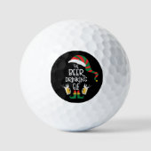 Beer Kerstmis Elf Funny Typografie Gepersonaliseer Golfballen (Voorkant)