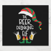 Beer Kerstmis Elf Funny Typography Holiday Bier Etiket (Enkel label)