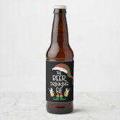 Beer Kerstmis Elf Funny Typography Holiday Bier Etiket (Voorkant)