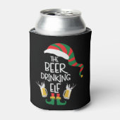Beer Kerstmis Elf Funny Typography Holiday Blikjeskoeler (Blikje Voorkant)