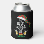 Beer Kerstmis Elf Funny Typography Holiday Blikjeskoeler (Blikje Achterkant)