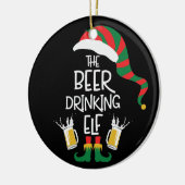 Beer Kerstmis Elf Funny Typography Holiday Keramisch Ornament (Links)