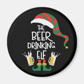 Beer Kerstmis Elf Funny Typography Holiday Magneet (Voorkant)