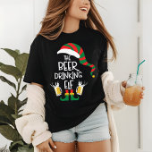 Beer Kerstmis Elf Funny Typography Holiday Tri-Blend Shirt