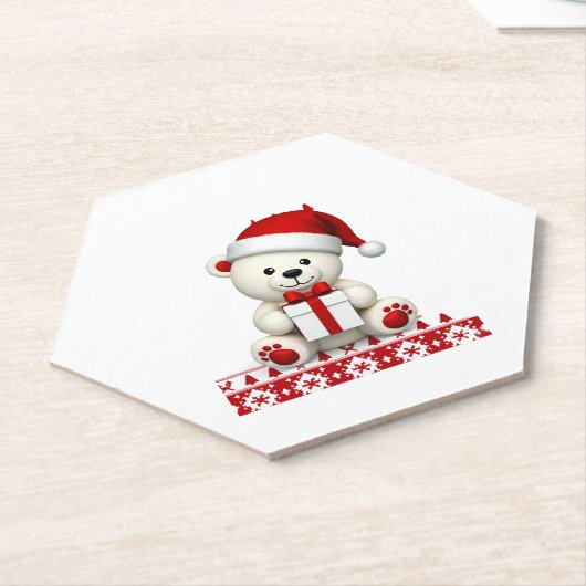 Beer Kerstmis Kartonnen Onderzetters (Schuin)