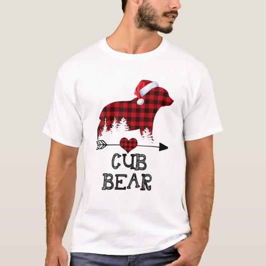 Beer kerstmis Pajama Red Pset Buffalo T-shirt (Voorkant)