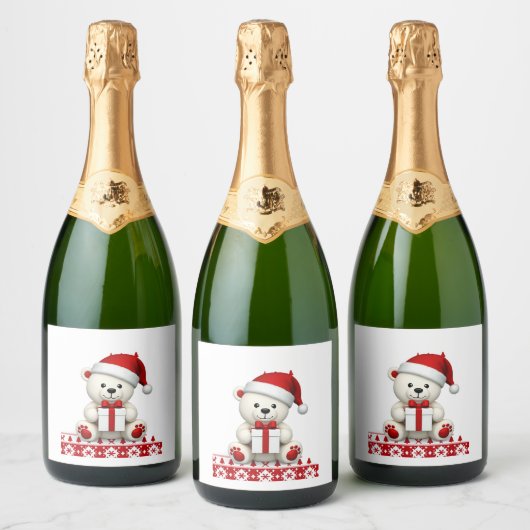 Beer Kerstmis Sparkling Wijnetiket (Flessen)