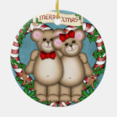 Beer kerstpaar keramisch ornament (Achterkant)