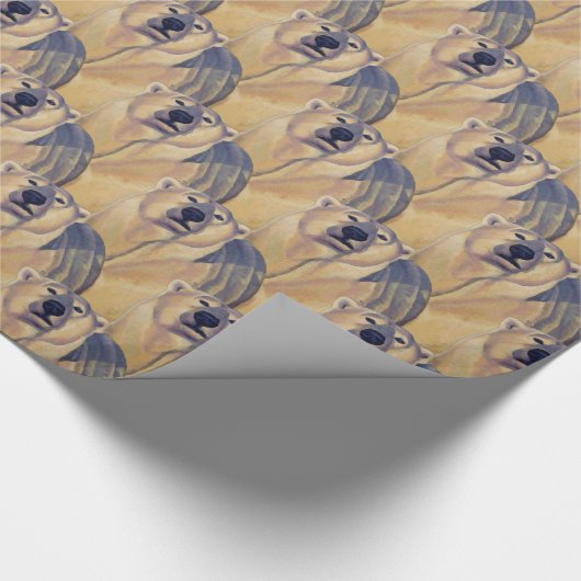 Beer kerstpapier voor Beren van polair  Cadeaupapier (Hoek)